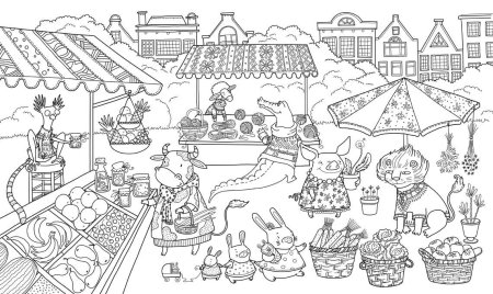 Ярмарочные гуляния раскраска