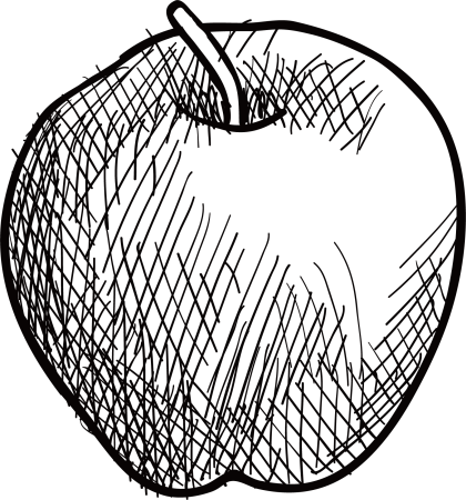 Карандашный набросок яблока