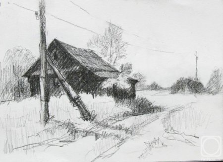 Рисунок эскиз деревня (48 фото)