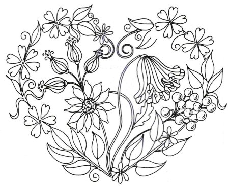 Цветочные узоры для вышивки гладью