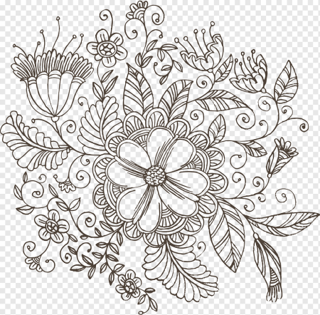 Графический цветочный узор