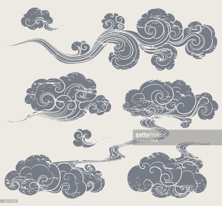 Стилизованные облака вектор