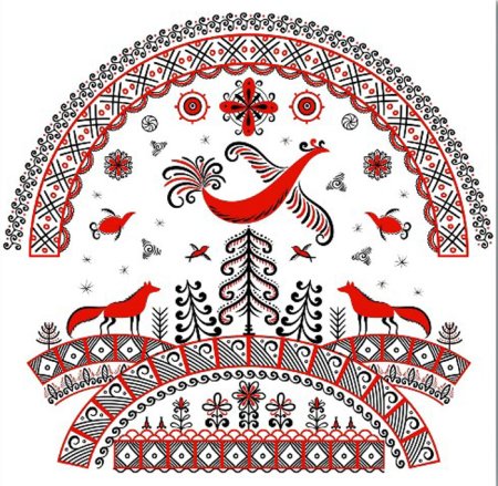 Мезенская роспись Жар птица