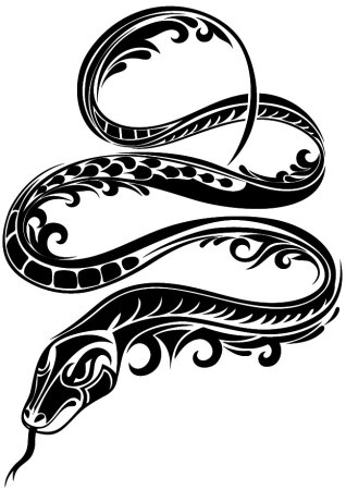 Змея стилизованная тату