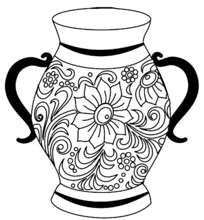 Узоры на посуде для раскрашивания
