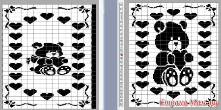 Вязаное одеяло крючком из квадратиков схемы