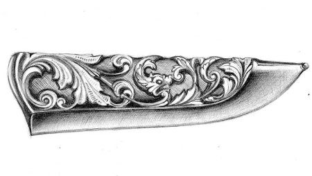 Растительный орнамент на ноже