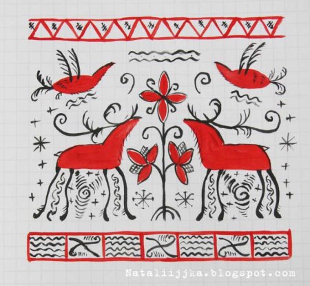 Трафарет Городецкой росписи для дошкольников