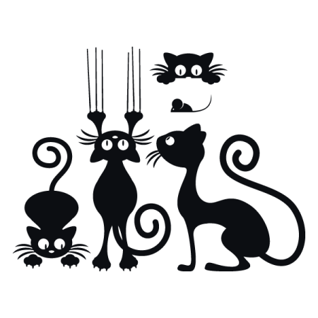Силуэты кошек на стену