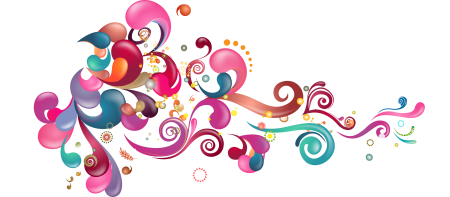 Разноцветные узоры на прозрачном фоне