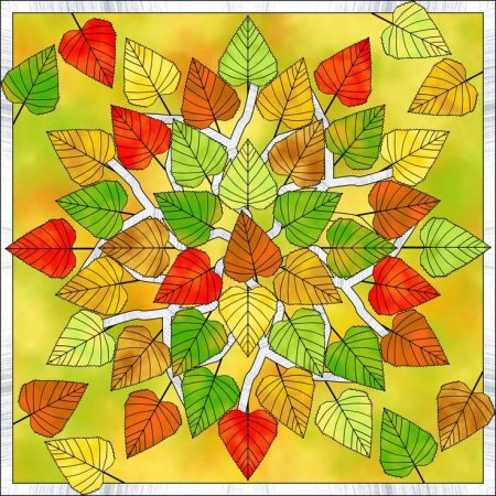 Витраж из осенних листьев