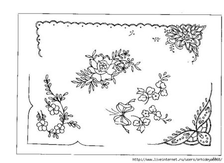Узоры для вышивки гладью на скатерть