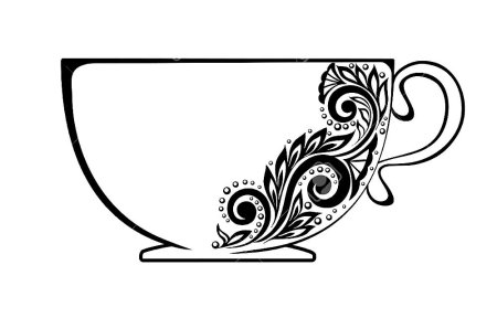 Трафарет для росписи чашки