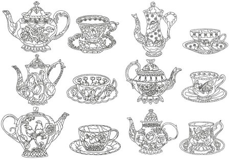 Чашка с орнаментом раскраска