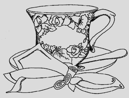 Чайная чашка раскраска