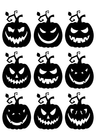 Наклейки на тыкву для Хэллоуина