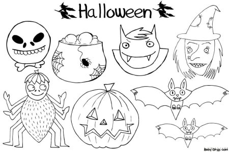Раскраски Стикеры на Хэллоуин