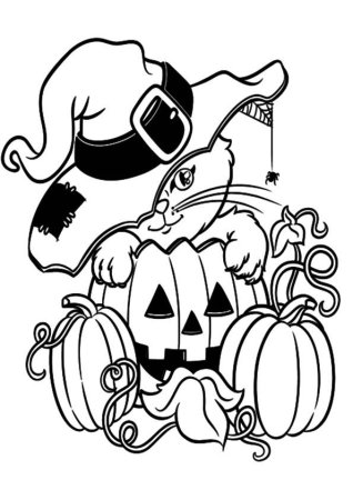 Котики на Хэллоуин распечатки