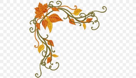 Осенний орнамент на прозрачном фоне