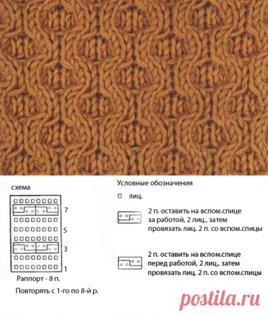 Вязание спицами рисунок соты схема с описанием