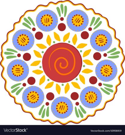 Дымковский узор в круге