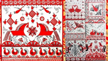 Мезенская роспись Лебедушка