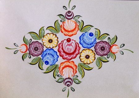 Городецкая роспись Цветочная композиция