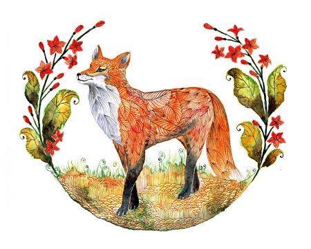 Лиса рисунок