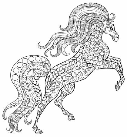 Антистрессовые раскраски лошади