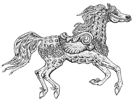 Раскраска лошадь необычн
