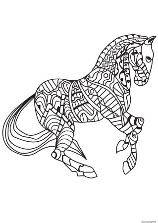 Раскраска лошадка сложная