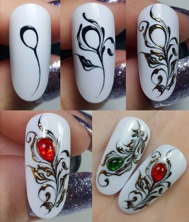 Рисование вензелей на ногтях