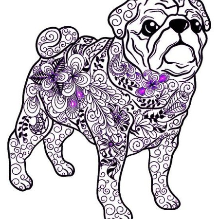 Раскраска антистресс Мопс