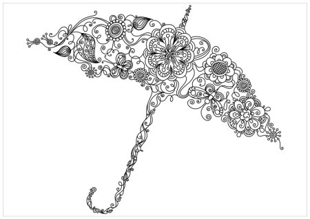 Зонт с узорами раскраска