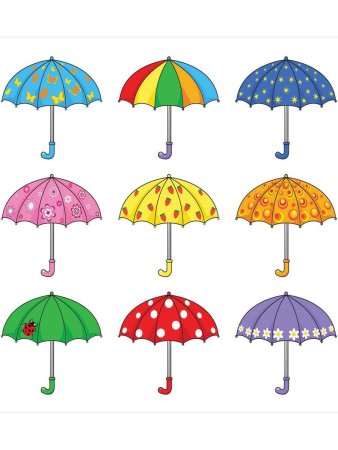 Зонтик цветной для вырезания