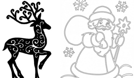 Новогодние рисунки для выжигания