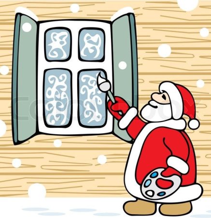 Новогодние ветраж на окна