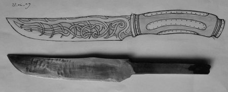 Рисунок на ноже эскизы