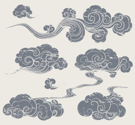 Облака в японском стиле