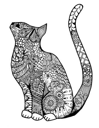 Раскраски антистресс коты