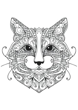 Раскраски котята с узорами