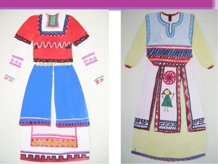 Аппликация народный костюм