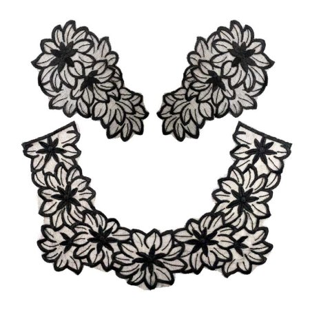 Кружевной воротник трафарет