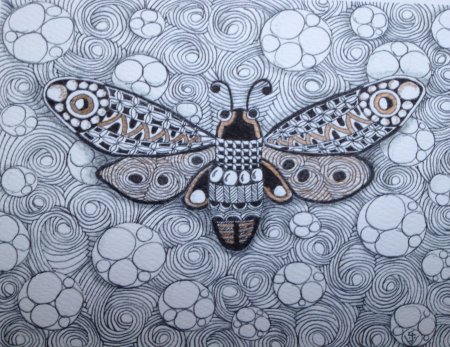 Дудлинг и Зентангл Стрекоза