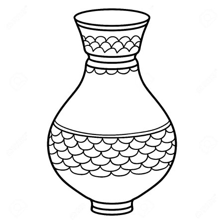 Трафарет кувшина для росписи