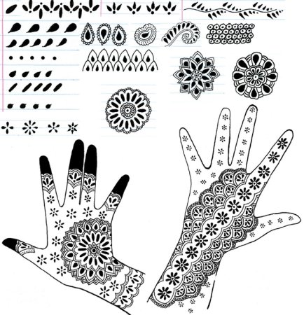 Мехенди на руке эскизы для начинающих