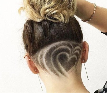 Стрижки с выбритым рисунком женские