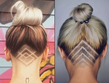 Причёски с выбритым затылком женские