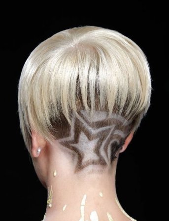 Женская стрижка с узорами