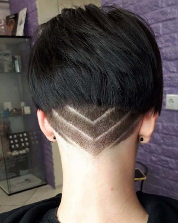 Короткие стрижки с выбритыми узорами